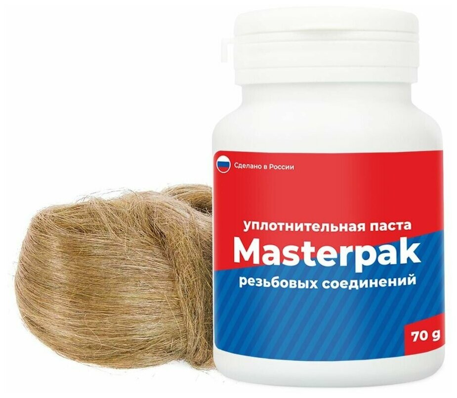 Комплект монтажный Masterpak (паста 70 гр. + лён 14 гр.) уплотнительный для сантехнических трубных соединений