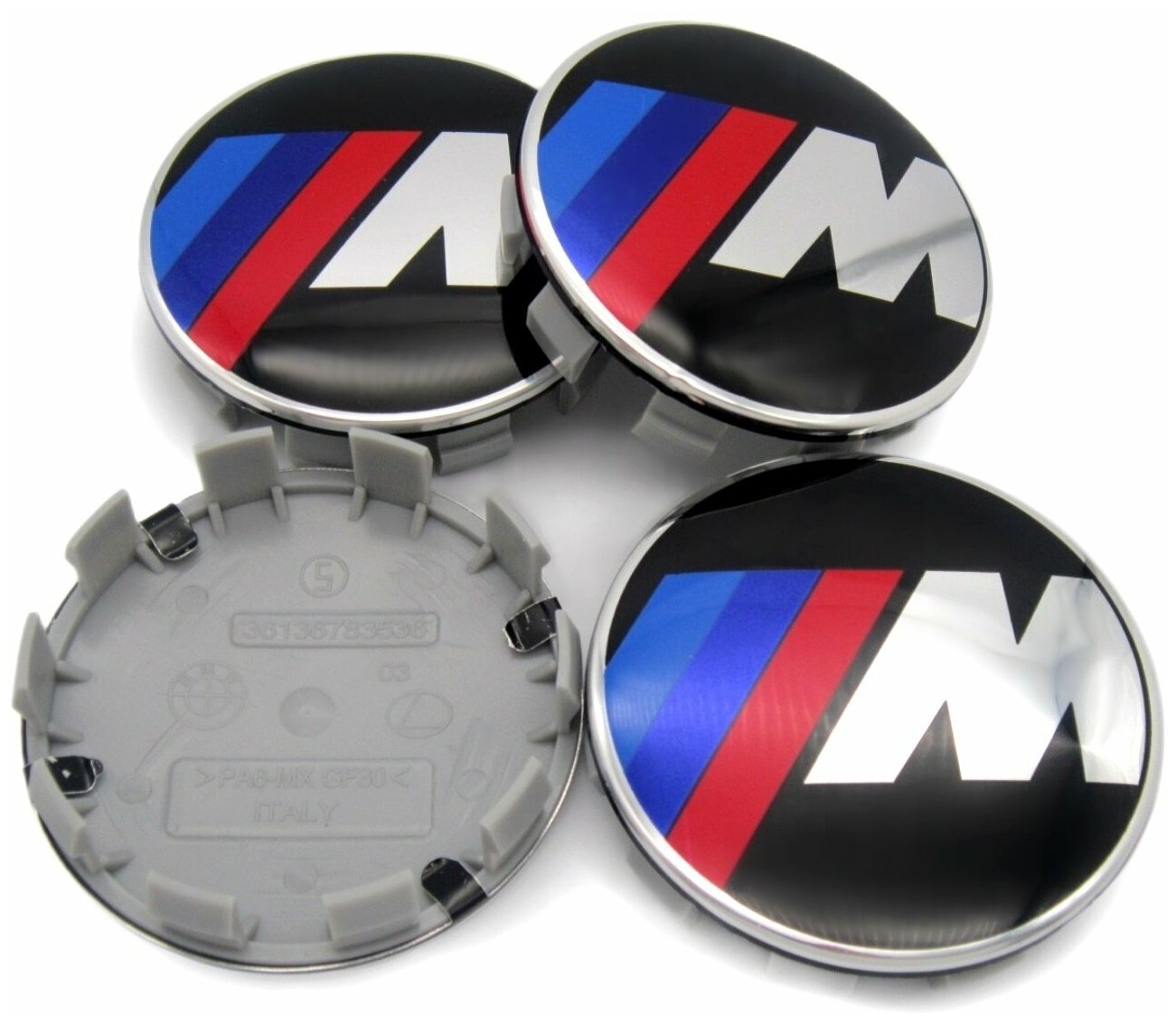 Колпачки заглушки на литые диски БМВ M (68/64/12) OEM 36136783536 комплект 4 шт.