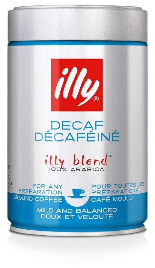 Кофе молотый illy DECAF без кофеина