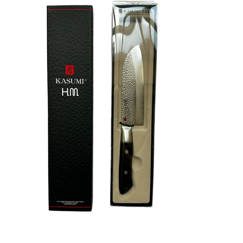 Японский кухонный нож Сантоку KASUMI с кованным лезвием 13см.