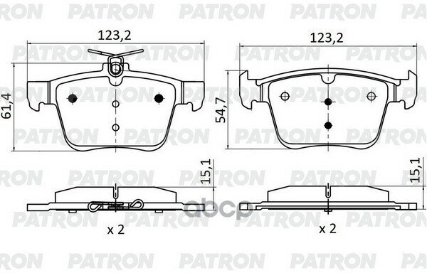 Колодки зад. AUDI A3 12-> TT 14-> SKODA SUPERB 15-> VW GOLF VII 12-> PASSAT 14-> TOURAN 15-> PATRON арт. PBP1308