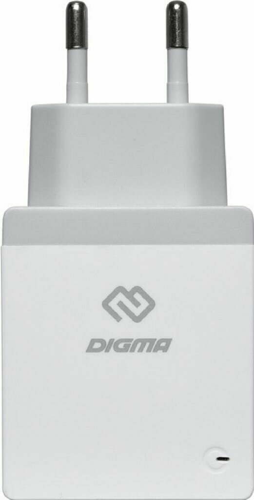 Сетевое зарядное устройство Digma DGWC-2U-3A-WG 2.1A+1A универсальное белый - фото №2