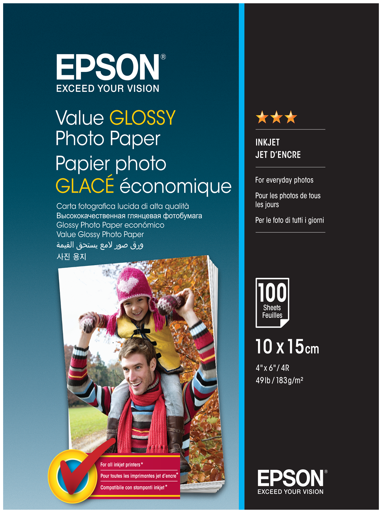 Бумага Epson A6 Value Glossy Photo Paper C13S400039 183 г/м², 100 л, белый