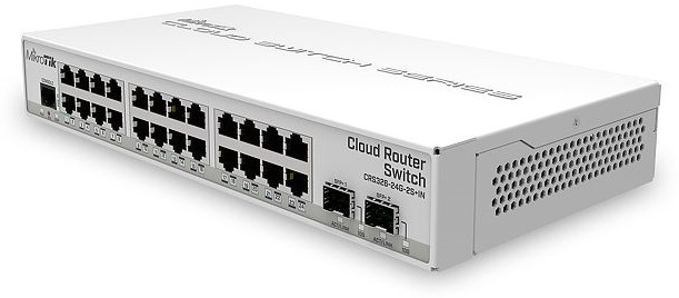 Коммутатор MikroTik Cloud Router Switch 326-24G-2S+IN with 800 MHz CPU, 512MB RAM, 24xGigabit LAN, 2xSFP+ cages, RouterOS L5 or SwitchOS (dual