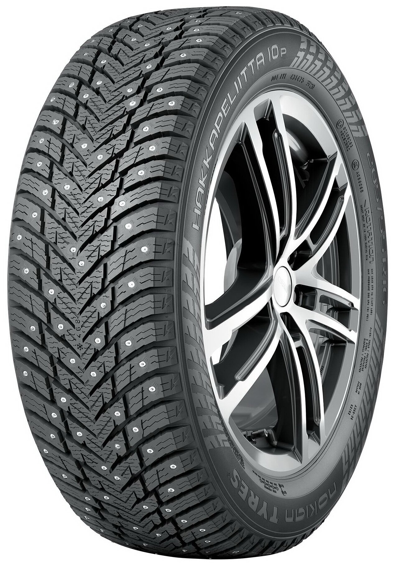 Автошина Nokian Tyres Hakkapeliitta 10p 185/65 R15 92T XL шипованная