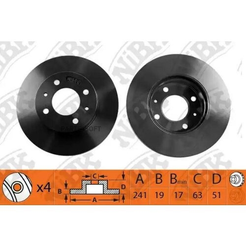 Диск тормозной передний hyundai accent 13-15 00 вент nibk rn1221 4627₽