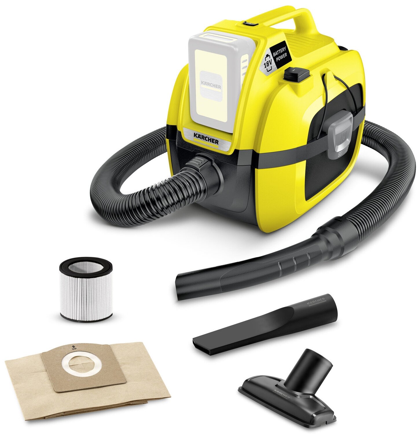 Пылесос хозяйственный Karcher WD 1 Compact Battery (без аккумуляторов и з/у)