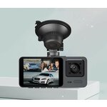 Автомобильный видеорегистратор 3 камеры, регистратор автомобильный на лобовое стекло GCL с выносной камерой заднего вида, датчик удара, Full HD 1080p - изображение