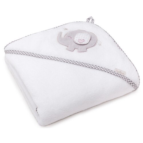 Полотенце Слоник с капюшоном 95х95 см (в упаковке) Белый