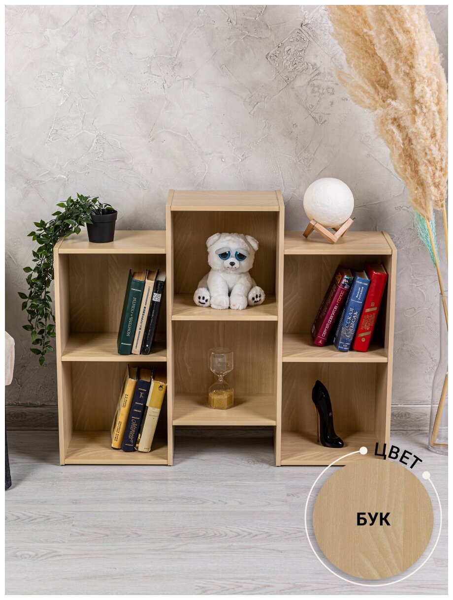 фото Стеллаж деревянный для игрушек, детский, этажерка ЛДСП