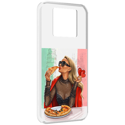 Чехол MyPads любительница-пиццы женский для Black Shark 3 5G / Black Shark 3S задняя-панель-накладка-бампер