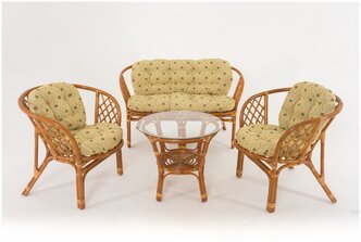Комплект мебели Vinotti Багамы 01/16 коньяк/желтые подушки