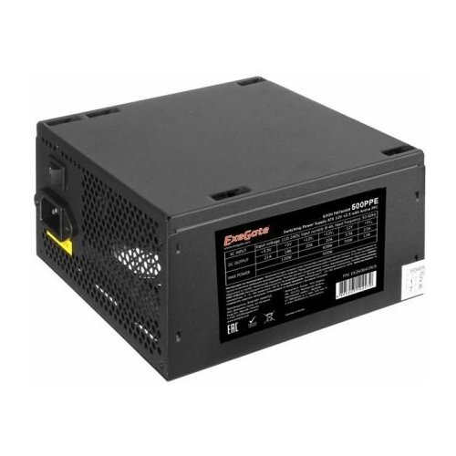 Блок питания ATX Exegate 500PPE EX260641RUS 500W black APFC 12cm 24p44p PCI-E 3IDE 5SATA FDD 3090₽