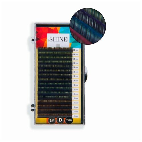 Омбре зелен/фиолет/син/крас C 0,10 12 мм