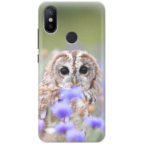 фото Cиликоновый чехол на xiaomi mi 6x / mi a2 / сяоми ми 6х / ми а2 с принтом "сова и васильки" gosso
