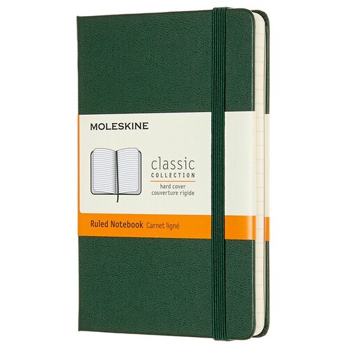 Блокнот Moleskine CLASSIC MM710K15 Pocket 90x140мм 192стр. линейка твердая обложка зеленый блокнот moleskine classic qp110 a4 192стр линейка твердая обложка черный