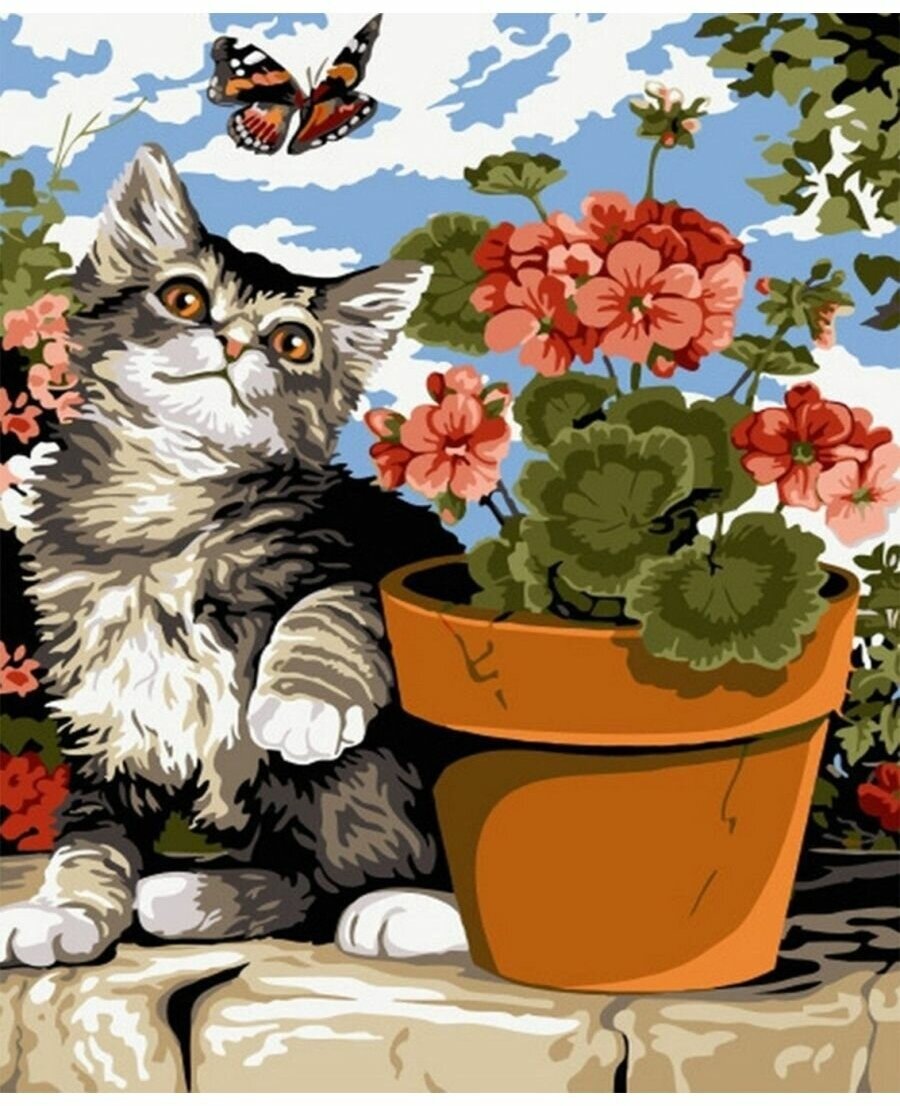 Картина по номерам Игривый котенок 40х50 см Art Hobby Home