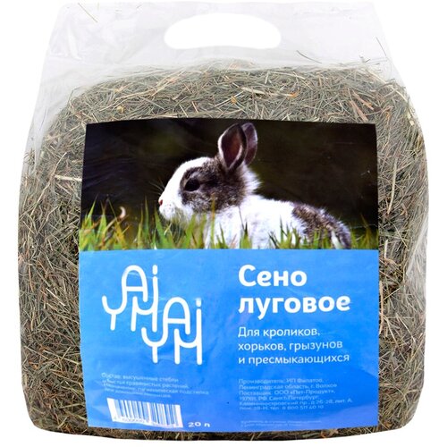 YAMI-YAMI сено луговое для кроликов, хорьков, грызунов и пресмыкающихся 20 л (1 шт) сено для грызунов дивикот усадебное 20 л
