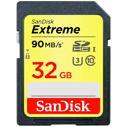 Карта памяти SanDisk Extreme SDHC UHS Class 3 90MB/s 16 GB, чтение: 90 MB/s, запись: 40 MB/s