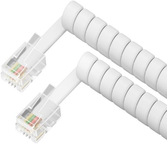 Телефонный шнур Greenconnect 1.0m, RJ9 4P4C (джек) белый, GCR-53088 (GCR-53088)