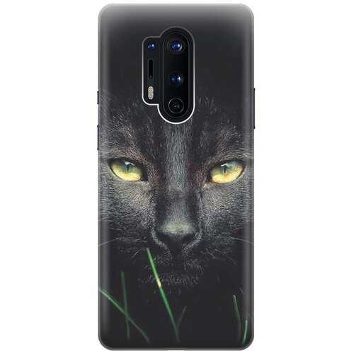 фото Cиликоновый чехол на oneplus 8 pro / ванплюс 8 про с принтом "кошка в темноте" gosso