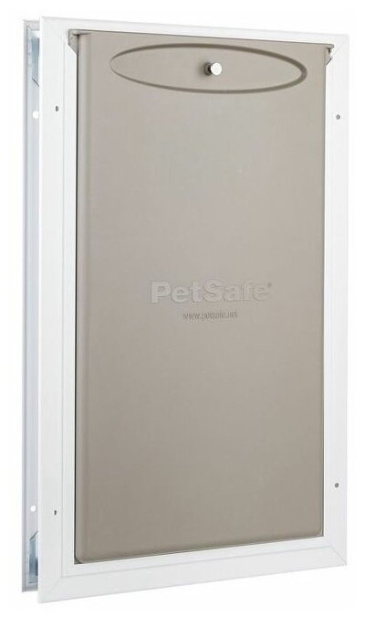 Дверца для собак PetSafe StayWell Aluminium "XL" алюминий белая 34,9 х 60,3 см - фотография № 3