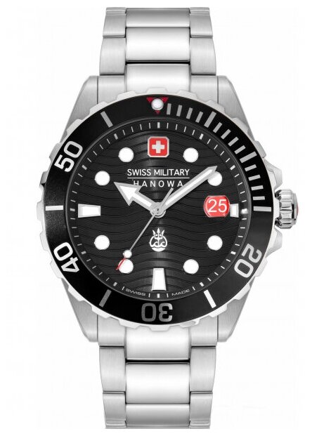 Наручные часы Swiss Military Hanowa Aqua Aqua Offshore Diver II, серебряный, черный