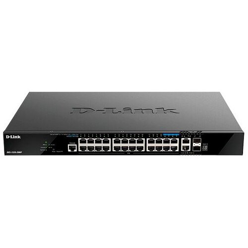 Коммутатор D-Link DGS-1520-28MP/A1A 24G 2x10G 2SFP+ 24PoE+ 370W управляемый