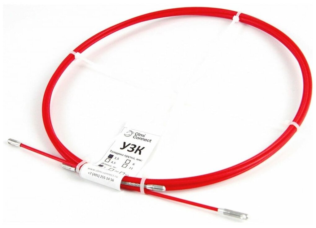 Протяжка для кабеля мини УЗК в бухте, стеклопруток d 3,5 мм, 3 метра, RC19 УЗК-3.5-3 - фотография № 1