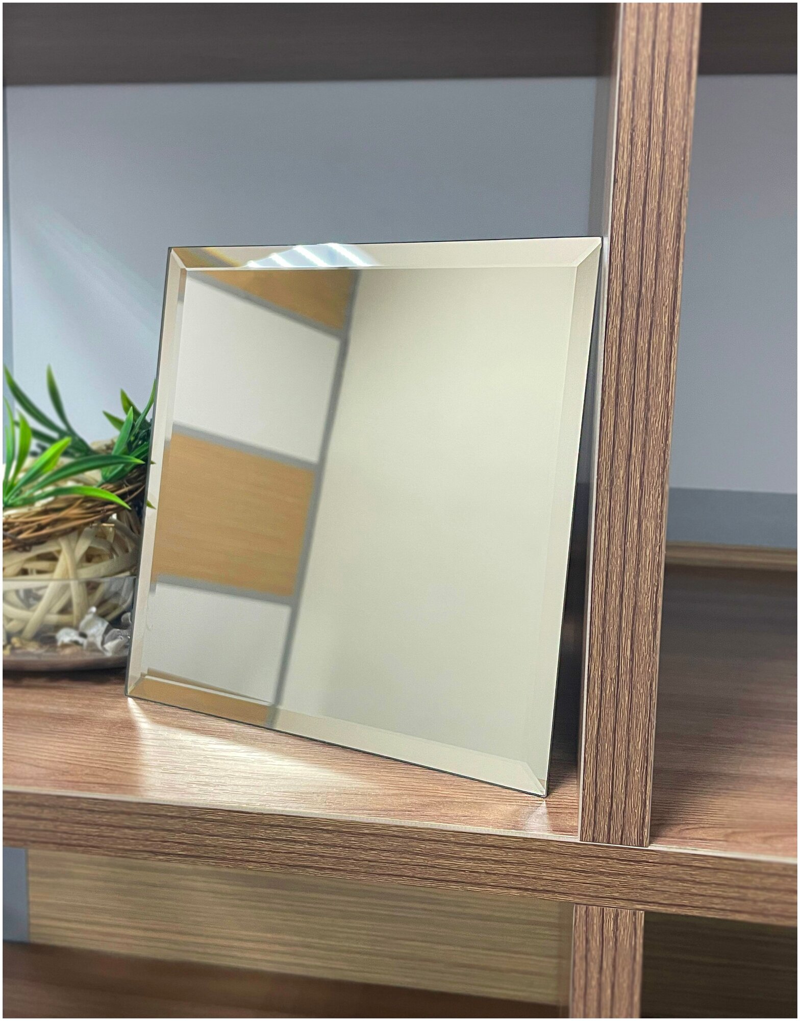 Зеркальная плитка ДСТ, панно на стену, квадрат бронза, 5 шт. 12х12 см. - фотография № 4