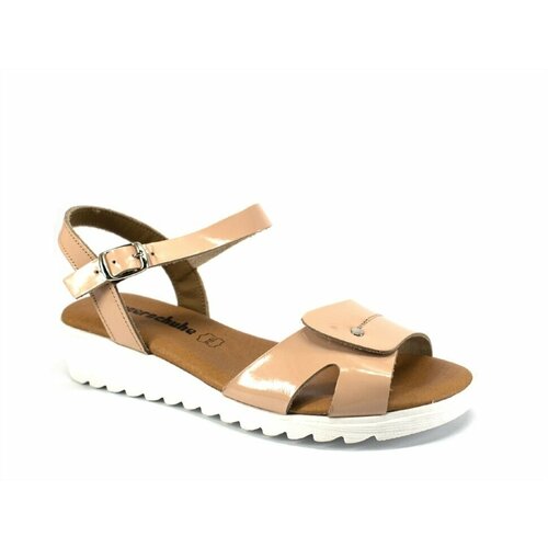 Босоножки  Burgerschuhe, натуральная кожа, полнота 6, размер 39, бежевый