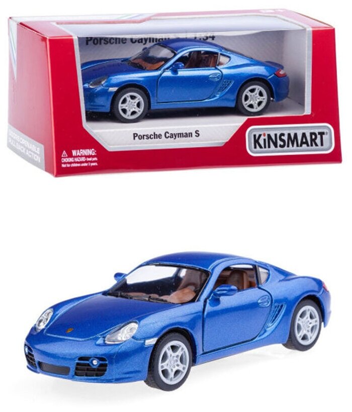 Машина инерционная Porsche Cayman S синяя металл Kinsmart