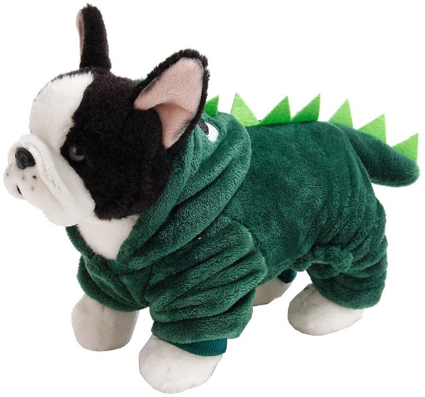 Костюм карнавальный комбинезон для собак кошек флисовый Крокодил Динозавр размер S - фотография № 7