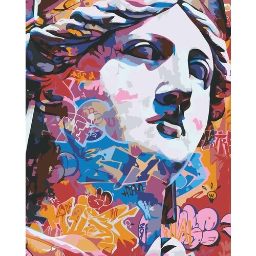 Картина по номерам Античные статуи: Венера граффити, Раскраска 40x50 см, Античность