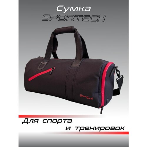 Сумка спортивная SporTech, 25 л, 23х23х48 см, ручная кладь, красный, черный сумка спортивная 25 л 36х20х18 см ручная кладь черный