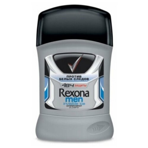 REXONA Дезодорант стик Муж Инвизибл Айс,50 мл rexona дезодорант антиперспирант карандаш for men невидимый прозрачный лед 50 мл 3 шт