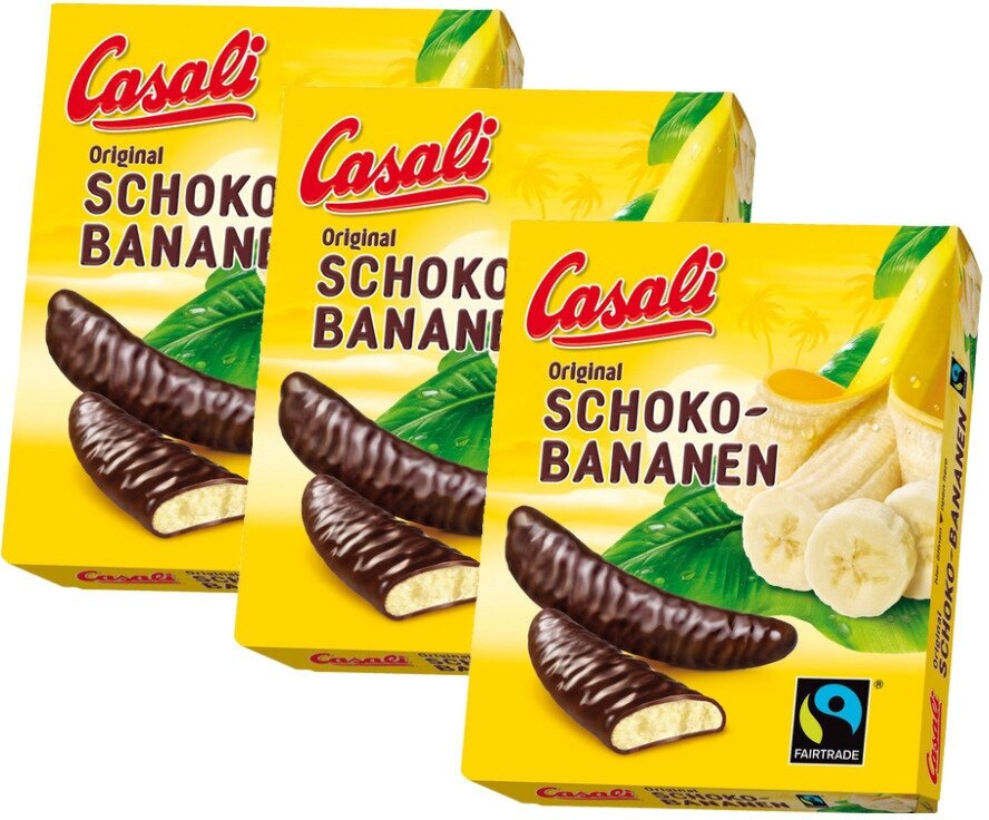 Конфеты CASALI Schoko-Bananen Банановое суфле в шоколаде, 150 г - 3 шт. - фотография № 1