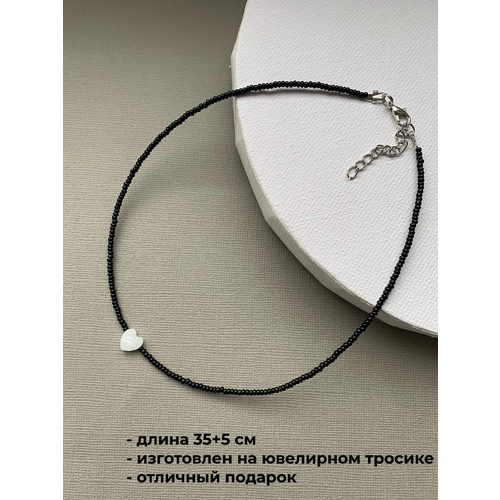 Чокер SIDORINA SOFIA ACCESSORIES, перламутр, бисер, длина 35 см, черный