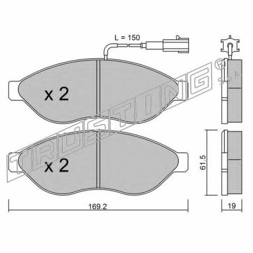 К-т дисков. тормоз. колодок Citroen Jumper 2011-, Fiat Ducato 2007-, Peugeot Boxer 2006- Trusting арт. 7241