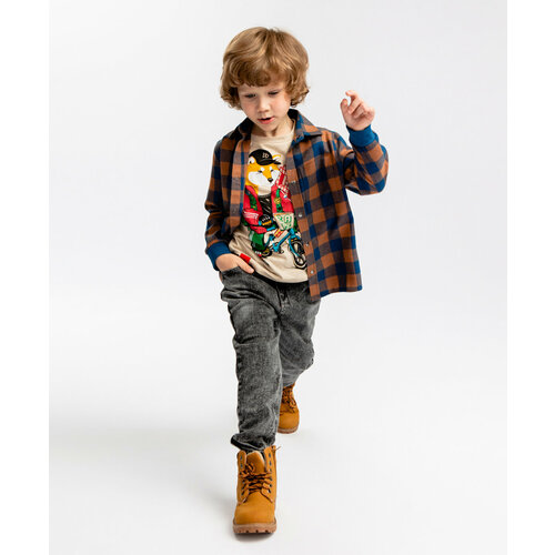 фото Рубашка button blue, размер 116, мультиколор