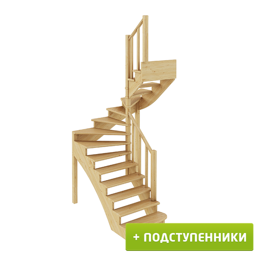 Лестница К-003м/3 П сосна с подступенками (6 уп) лестница к 003м 5 п сосна 5 уп 53165