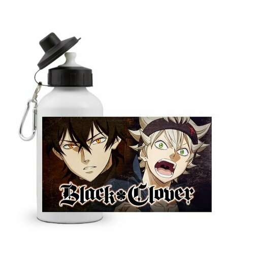 фото Спортивная бутылка черный клевер, black clover №8 goodbrelok