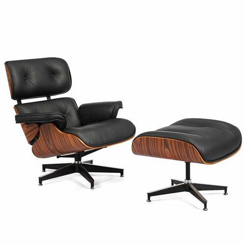 Кресло BRADEXHOME EAMES LOUNGE CHAIR и оттоманка EAMES LOUNGE CHAIR Черный