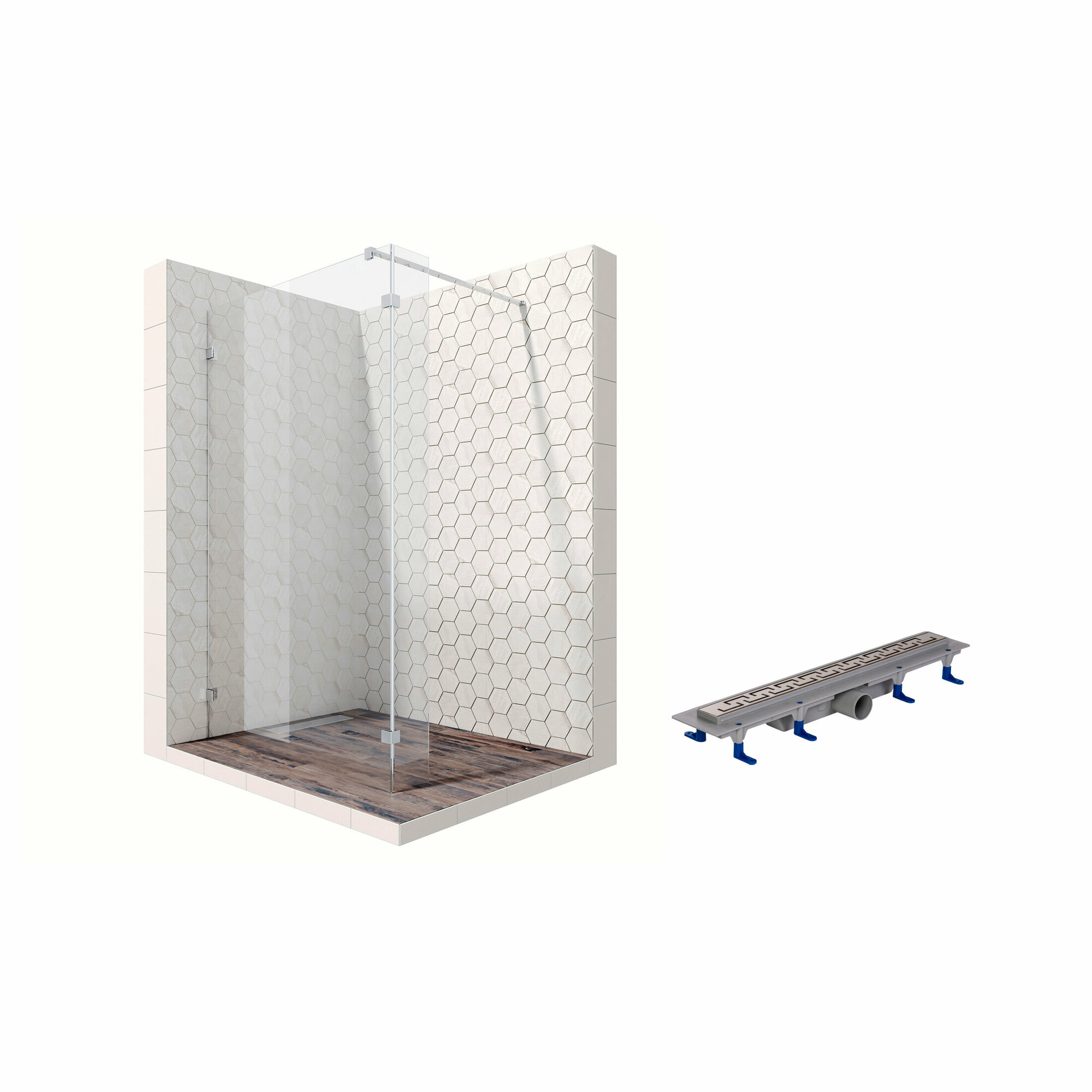 фото Душевые ограждения Walk-In ( 90-120, ST6)