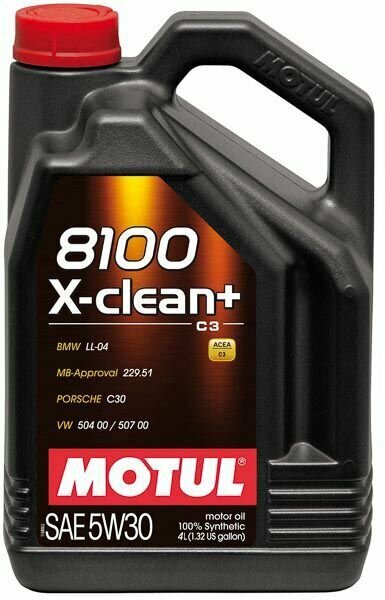 MOTUL 111859 Масло моторное Motul 8100 X-clean + 5W-30 синтетическое 4 л 111859