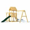 Фото #6 Детская деревянная игровая площадка для улицы дачи CustWood Junior J3 с деревянной крышей