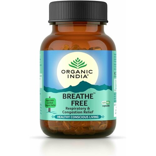 Бриз Фри Органик Индия (Breathe Free Organic India) облегчение дыхания и заложенности носа 60 капс.