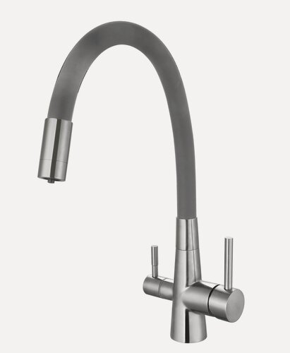 Изображение товара Смеситель для кухни ESKO CL03G с гибким изливом серый, латунь