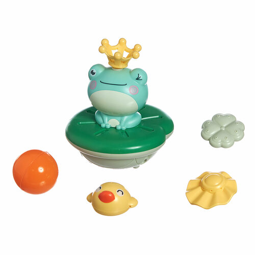 Игрушка для ванны Царевна-лягушка в коробке с 4 насадками и шариком Ing Baby детская игрушка для купания в виде лягушки