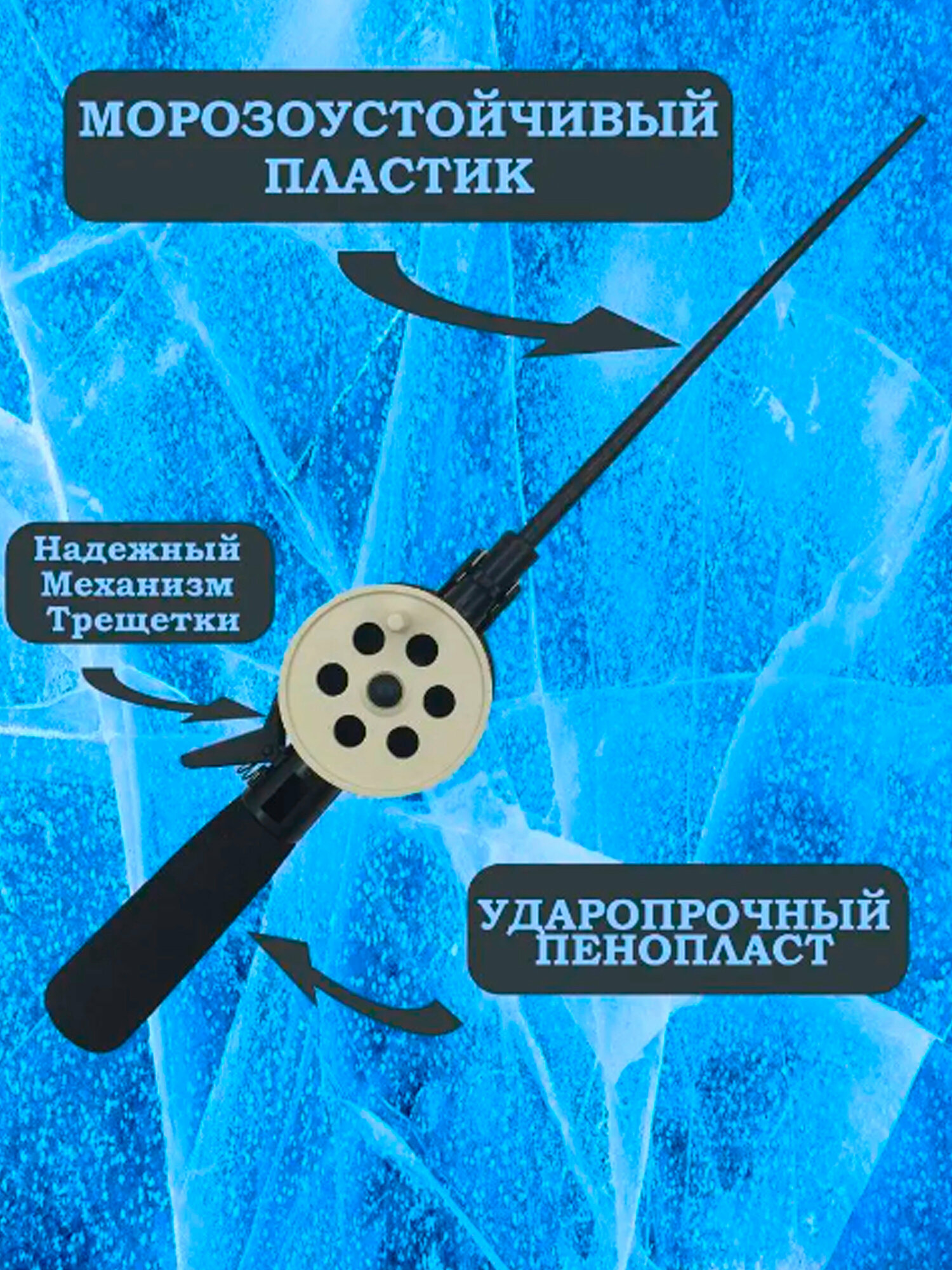 Удочка зимняя для рыбалки ассорти 2шт — фото 3